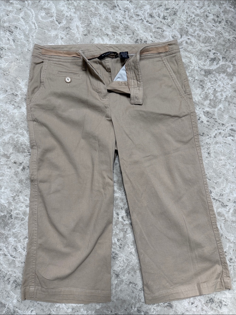 Women’s Taupe Chino capri pants  - Classic Casual Fit